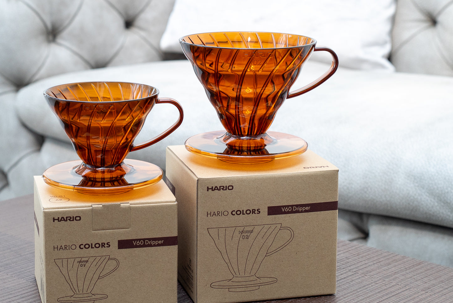Plastic Coffee Dripper V60 02 Amber
