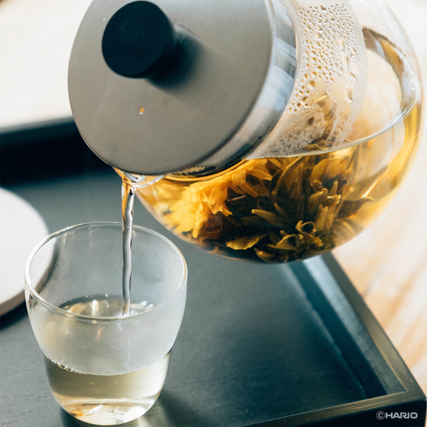 Glass Jumping Leaf Tea Pot 600ml