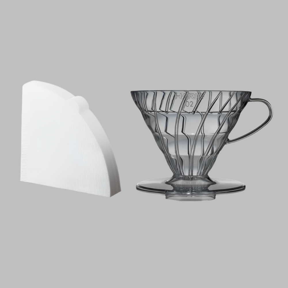 V60 Plastic Coffee Dripper 02 Transparent Black