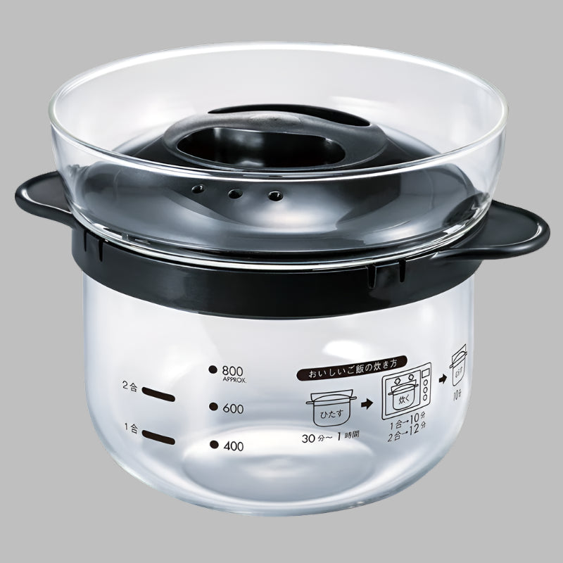 Glass microwave rice cooker 1-2 cups