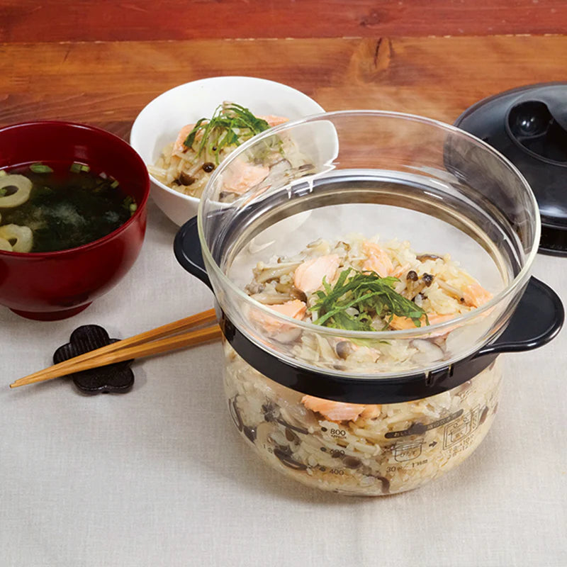 Glass microwave rice cooker 1-2 cups