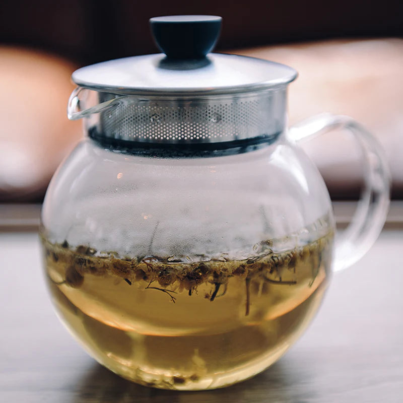 Glass Jumping Leaf Tea Pot 600ml