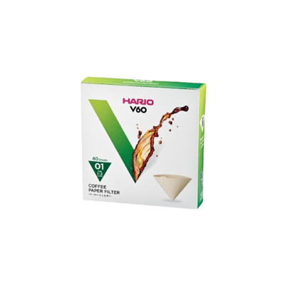 V60 Paper Filter 01, White / Natural Box (40 sheets)