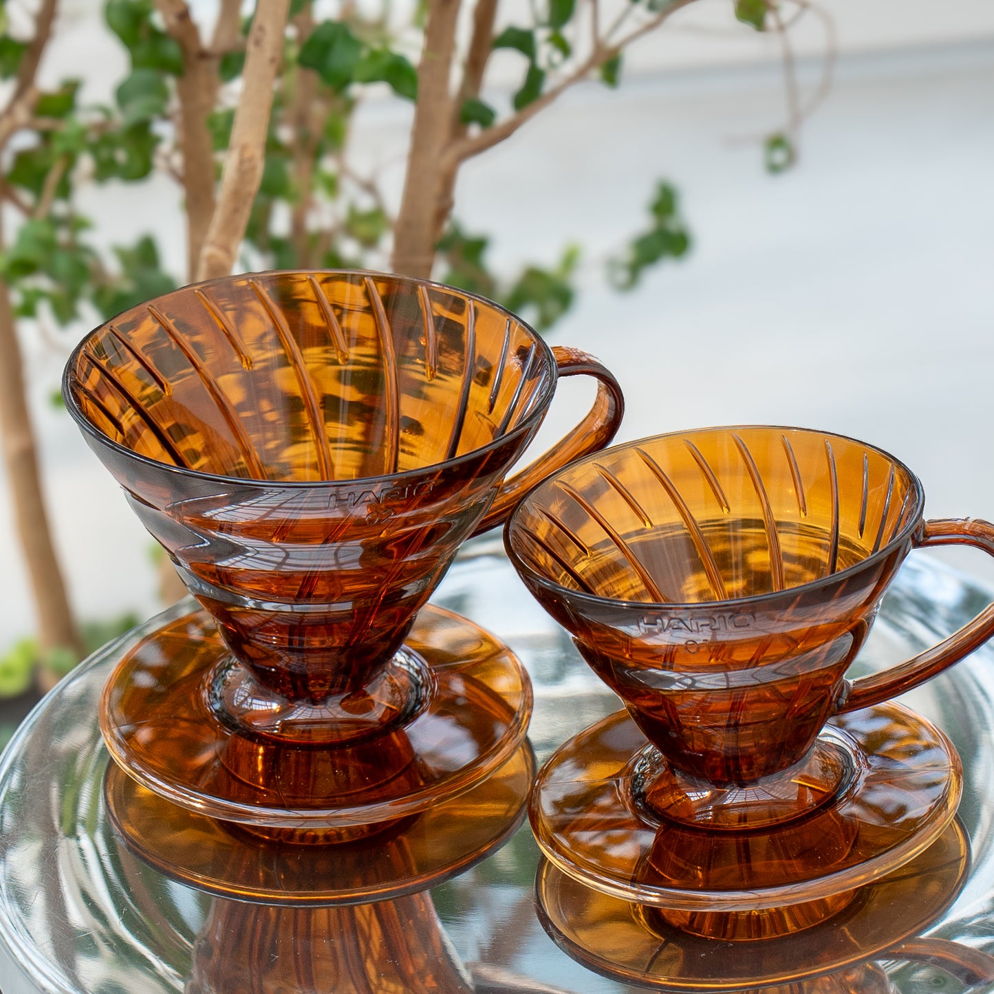 Plastic Coffee Dripper V60 01 Amber