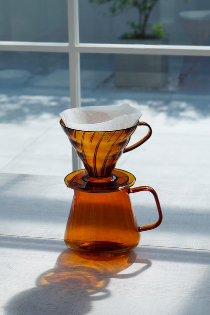 V60 Plastic Coffee Dripper Amber 02