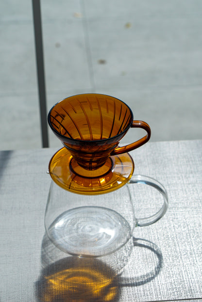 V60 Plastic Coffee Dripper Amber 01