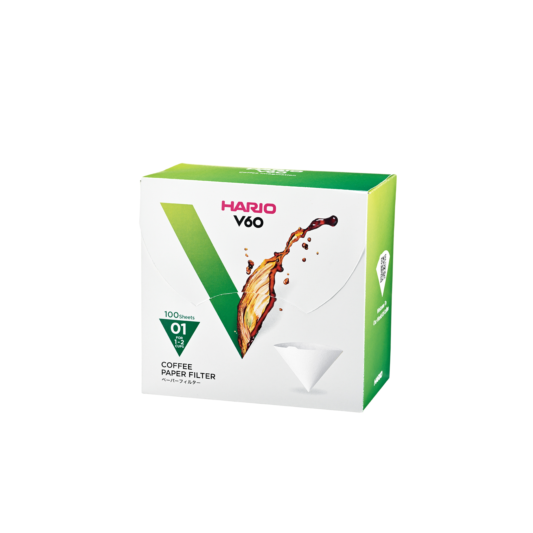 V60 Paper Filter 01, White, Box (100 sheets)
