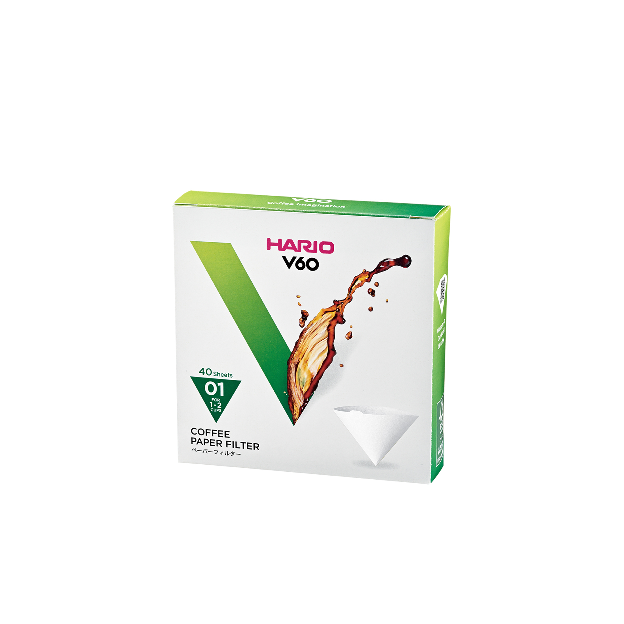 V60 Paper Filter 01, White, Box (40 sheets)