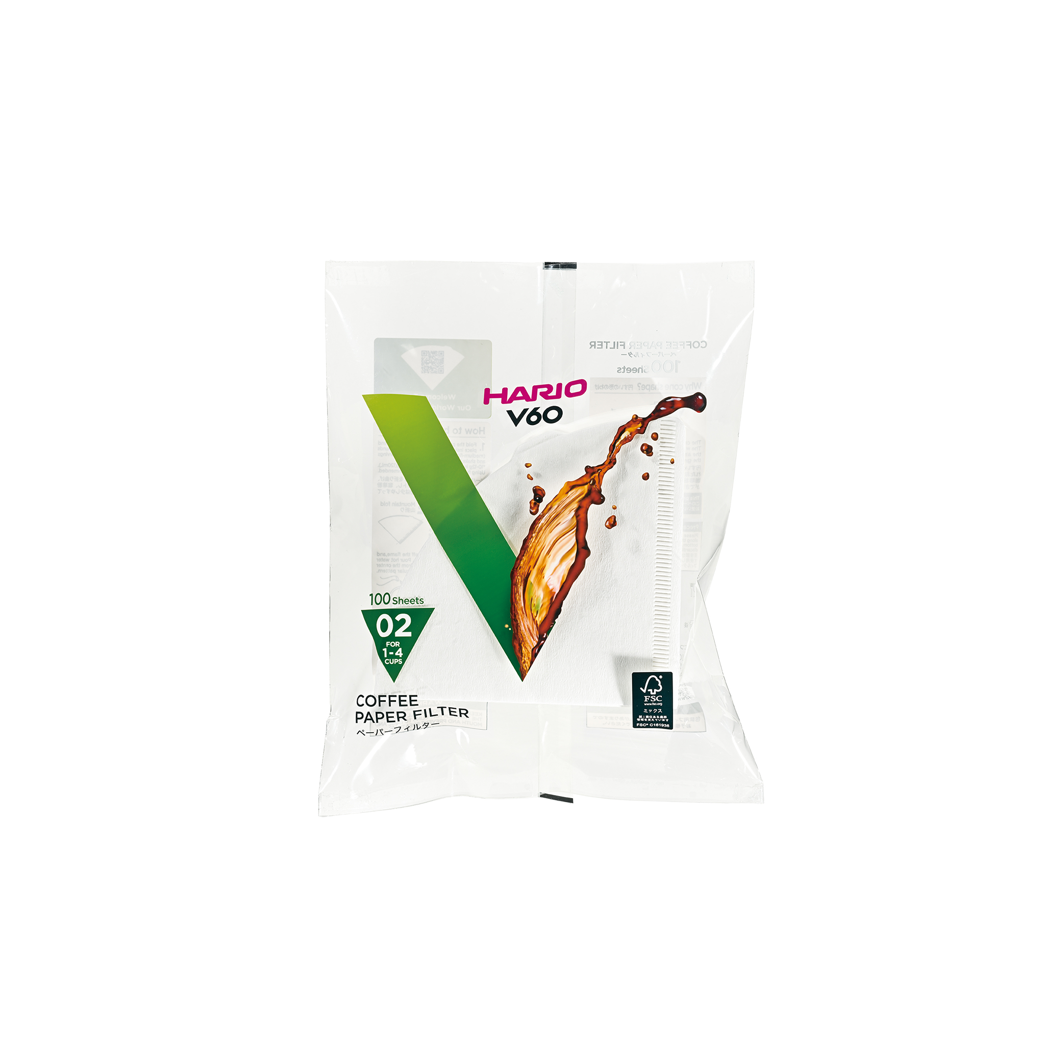 V60 Paper Filter 02, White / Natural (100 sheets)