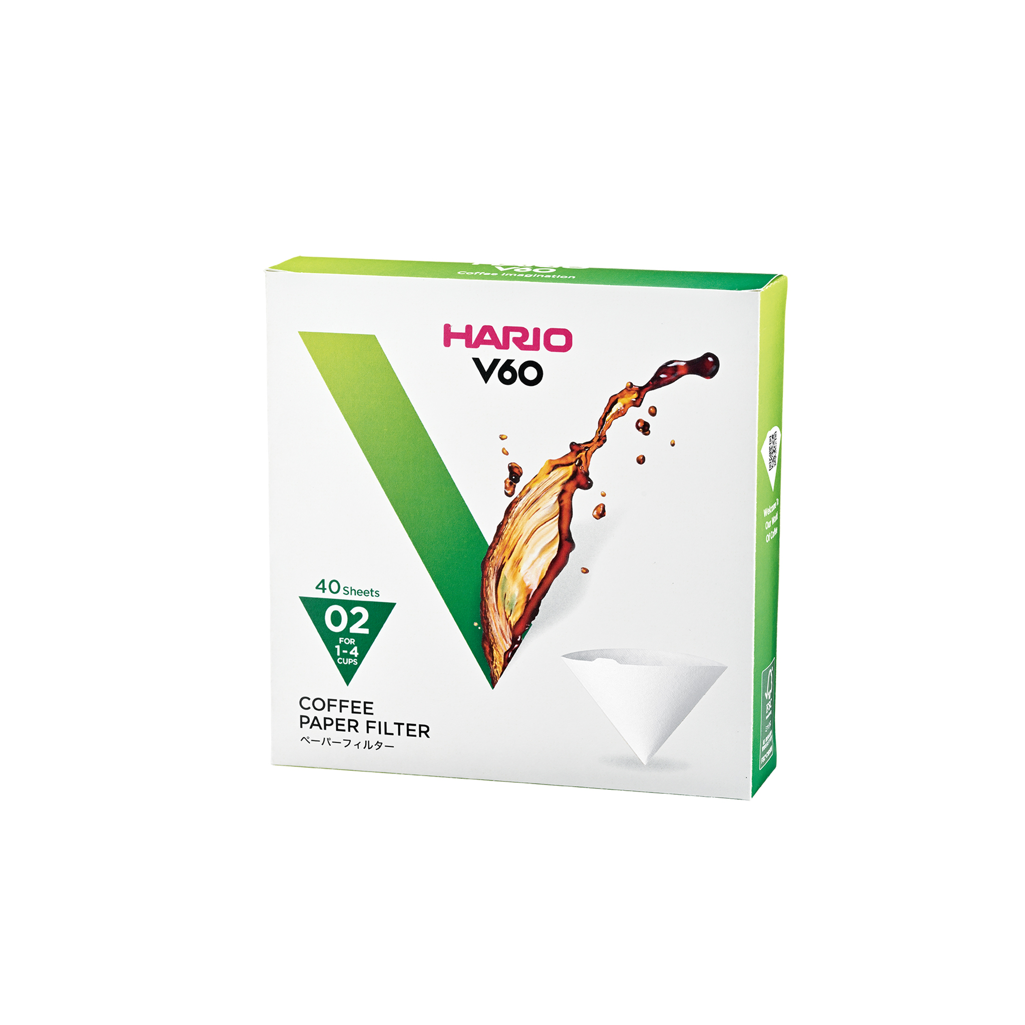V60 Paper Filter 02, White, Box (40 sheets)
