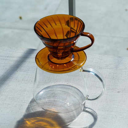 V60 Plastic Coffee Dripper Amber 01