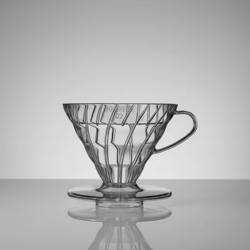 V60 Plastic Coffee Dripper 02 Transparent Black