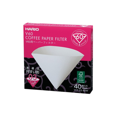 V60 Paper Filter 03, White, Box (40 sheets)