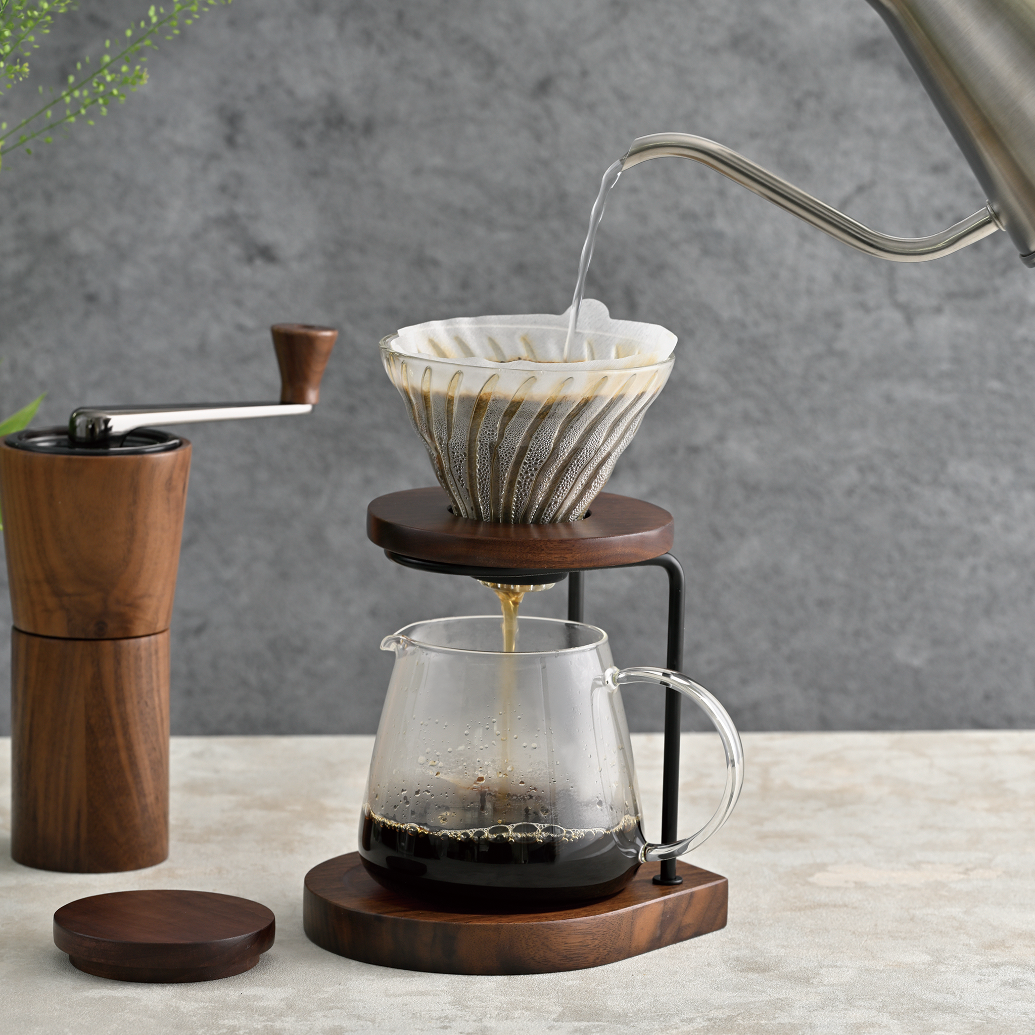 Drip Stand Set Walnut