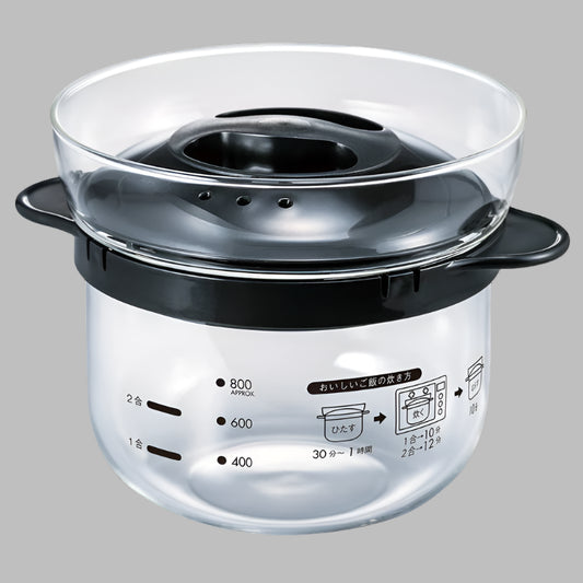 Glass microwave rice cooker 1-2 cups